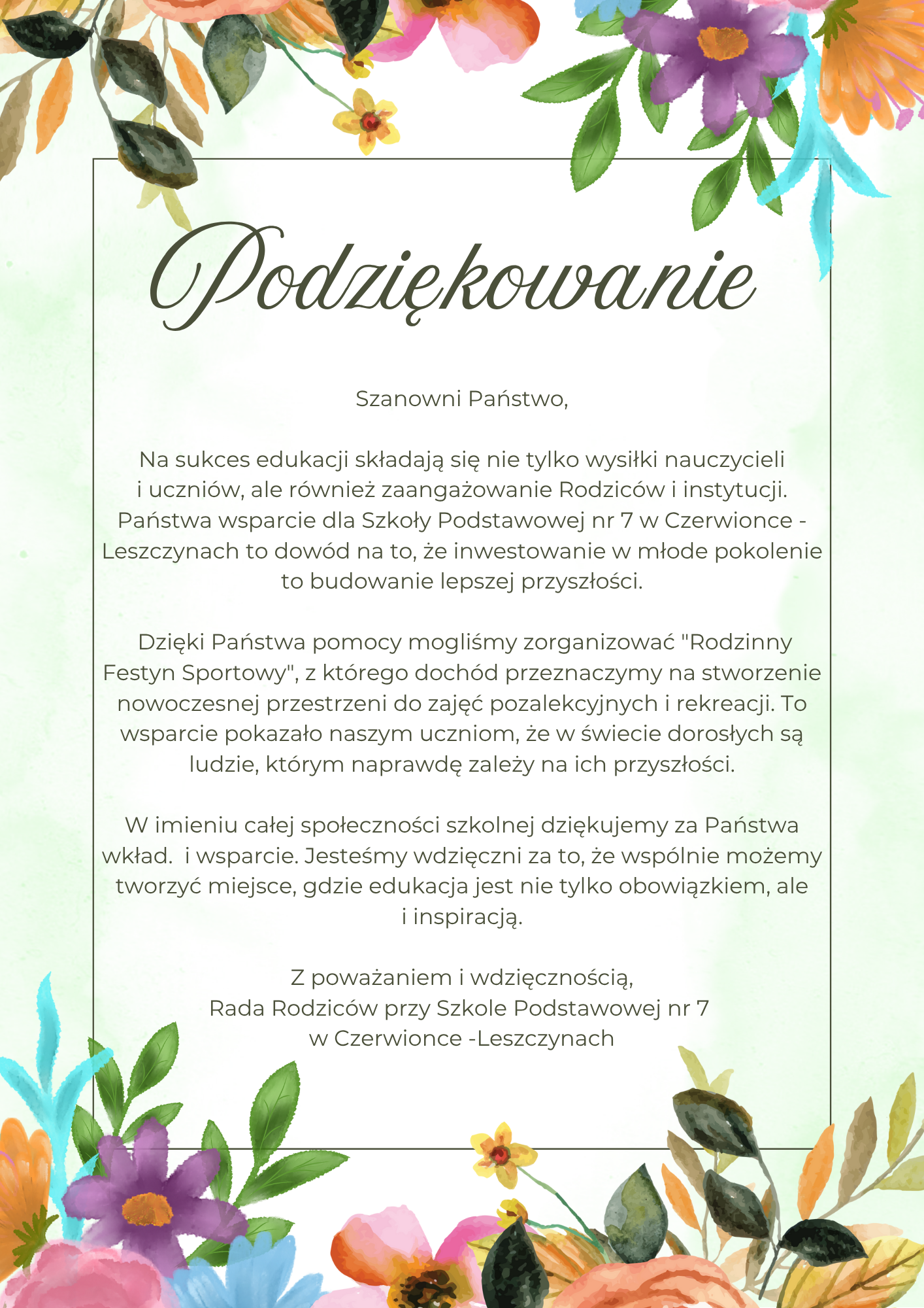 Podziękowania